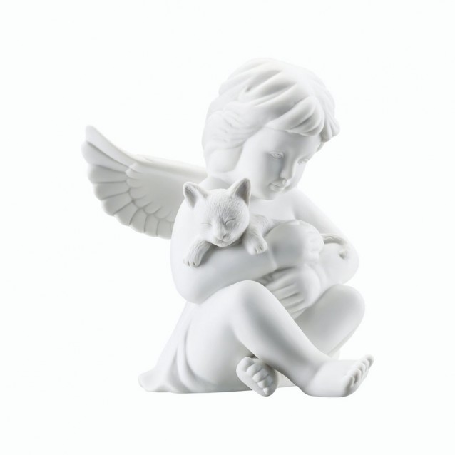Figurina din portelan, inger cu pisica, 14 cm, Angels - ROSENTHAL