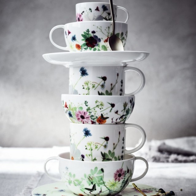 Ceasca combi pentru ceai/cafea si farfurie, Brillance Grand Air by Regula Stüdli - ROSENTHAL