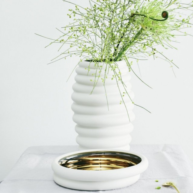 Vaza din portelan, 26 cm, Hop White - Gold by Sebastian Herkner - ROSENTHAL