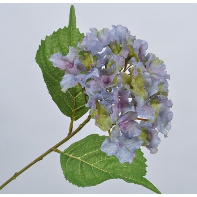 Floare decorativa hortensia macrophylla, 58 cm, albastru/verde - SILK-KA