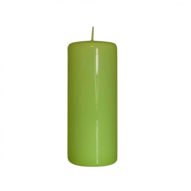 Lumanare decorativa cilindrica, verde lacuit, 6 x 15 cm - SIMONA'S Specials